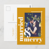 Eenvoudig gehuwd en prettig kerstfeest briefkaart (Voorkant / Achterkant)