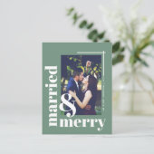 Eenvoudig gehuwd en prettig kerstfeest briefkaart (Staand voorkant)