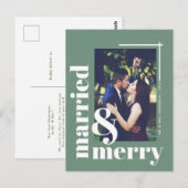 Eenvoudig gehuwd en prettig kerstfeest briefkaart (Voorkant / Achterkant)