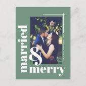 Eenvoudig gehuwd en prettig kerstfeest briefkaart (Voorkant)