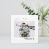 Eenvoudig gehuwd en vrolijk Pas getrouwd Feestdagenkaart (Staand voorkant)