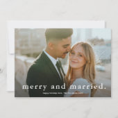 Eenvoudig gehuwd fotofeest feestdagenkaart (Voorkant)
