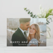Eenvoudig gehuwd fotofeest feestdagenkaart (Staand voorkant)