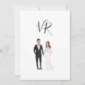 Eenvoudig geïllustreerd Couple Black Suit Save The Date (Voorkant)