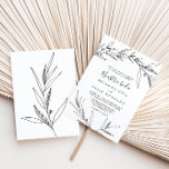 Eenvoudig geïllustreerd olievlek Nuestra Boda Wedd Kaart<br><div class="desc">Deze simpele geïllustreerde uitnodiging voor een bruidende bruiloft is perfect voor een rustige bruiloft. Het ontwerp is voorzien van met de hand geschilderde zwarte en witte bladeren</div>