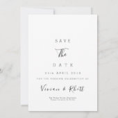 Eenvoudig geïllustreerd paar marine pak save the date (Achterkant)