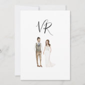 Eenvoudig geïllustreerd paar save the date (Voorkant)