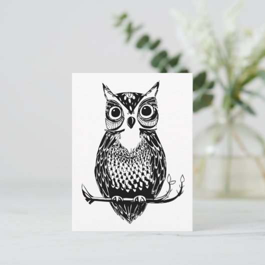 Eenvoudig geïllustreerd sleepnet briefkaart (Staand voorkant)