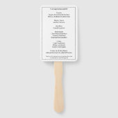 Eenvoudig Geïnitialiseerd Huwelijksprogramma Zwart Handwaaier (Achterkant)