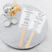 Eenvoudig Geïnitialiseerd Huwelijksprogramma Zwart Handwaaier