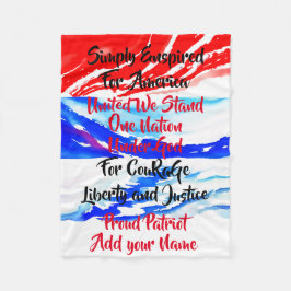 Eenvoudig geïnspireerd voor Amerika One Nation aan Fleece Deken