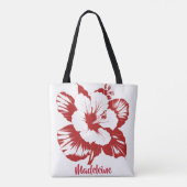 Eenvoudig geïnspireerde Hibiscus aanpassen herbrui Tote Bag (Achterkant)