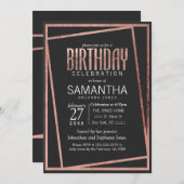 Eenvoudig gekanteld Roos Gold Border Black Chic Ve Kaart (Voorkant / Achterkant)