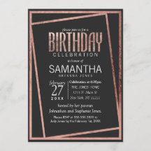 Eenvoudig gekanteld Roos Gold Border Black Chic Ve