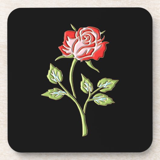 Eenvoudig gekleurd Roos Bier Onderzetter (Voorkant)