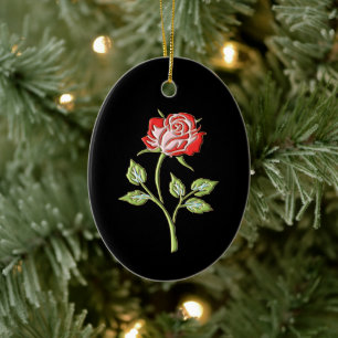 Eenvoudig gekleurd Roos Keramisch Ornament