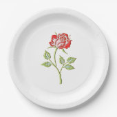 Eenvoudig gekleurd Roos Papieren Bordje (Voorkant)