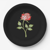 Eenvoudig gekleurd Roos Papieren Bordje (Voorkant)