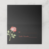 Eenvoudig gekleurd Roos Plaatskaartje (Buitenkant ongevouwen)