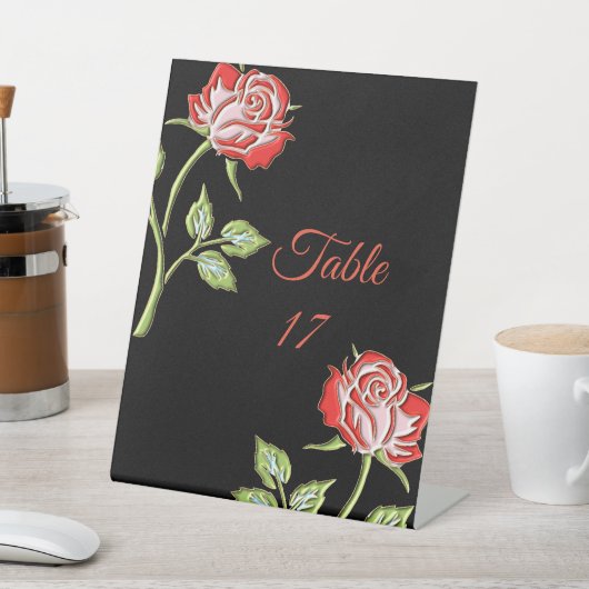 Eenvoudig gekleurd Roos Reclamebord Met Voetstuk (Insitu)