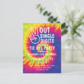 Eenvoudig gekleurde vingers van 10e verjaardag Inv Briefkaart (Staand voorkant)