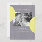 Eenvoudig gele grijze steen betonfoto bruiloft kaart (Voorkant)