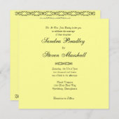 Eenvoudig gele uitnodiging voor bruiloft (Voorkant / Achterkant)