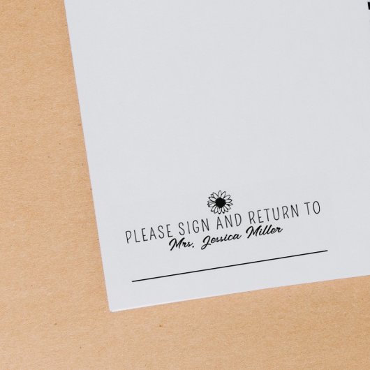 Eenvoudig Gelieve te ondertekenen en Terugkeer Aan Rubberstempel