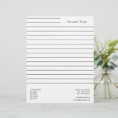 Eenvoudig gelijnd op maat briefhoofd (Staand voorkant)