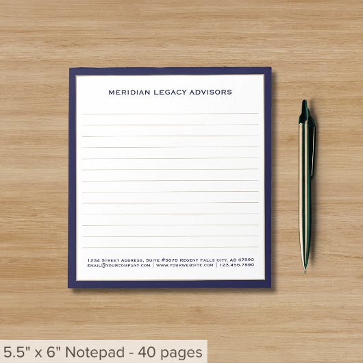 Eenvoudig gelinkt bedrijf notitieblok