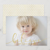 Eenvoudig Geloof FAUX GOUD Vakantiefoto Feestdagenkaart (Voorkant / Achterkant)