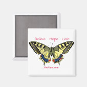 Eenvoudig geloof, hoop, liefde, vlinder magneet (Voorkant / Achterkant)