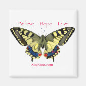 Eenvoudig geloof, hoop, liefde, vlinder magneet (Voorkant)