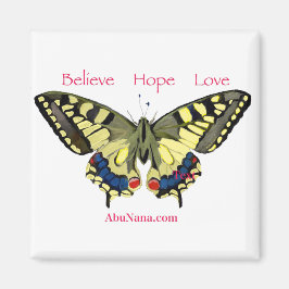 Eenvoudig geloof, hoop, liefde, vlinder magneet