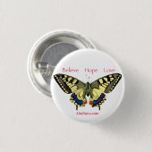 Eenvoudig geloof, hoop, liefde, vlinder ronde button 3,2 cm (Voorkant /achterkant)
