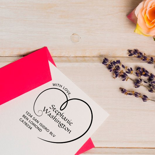 Eenvoudig geluid met liefdesnaam Return-adres Rubberstempel
