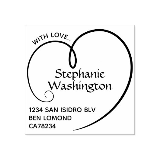 Eenvoudig geluid met liefdesnaam Return-adres Rubberstempel (Afrduk)