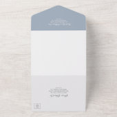 Eenvoudig geluid Modern Dusty Blue Wedding All In One Uitnodiging (Buitenkant)