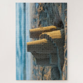 Eenvoudig geluid zandkasteel op de zon legpuzzel (Verticaal)