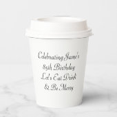 Eenvoudig Gelukkig 85ste Verjaardagsfeest Papieren Bekers (Achterkant)