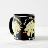 Eenvoudig Gelukkig Halloween boek spooky geest Mok (Voorkant links)