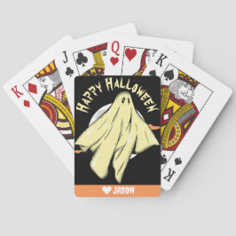Eenvoudig Gelukkig Halloween boek spooky geest Pokerkaarten