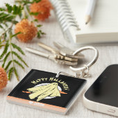 Eenvoudig Gelukkig Halloween boek spooky geest Sleutelhanger (Voorkant Rechts)