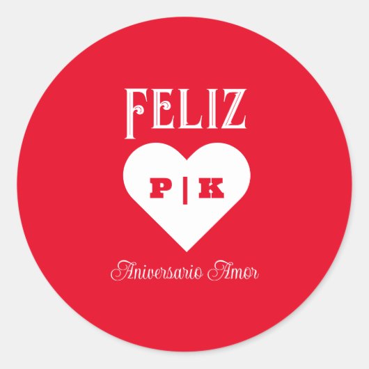 Eenvoudig Gelukkig Jubileum Spaans Wit Ronde Sticker (Voorkant)