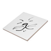 Eenvoudig gelukkig kattegezicht tegeltje (Zijkant)