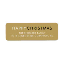 Eenvoudig Gelukkig Kerstmis Modern Goud Retouradre