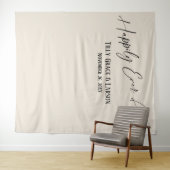 Eenvoudig gelukkig ooit na crème foto achtergrond wandkleed (In Situ (horizontaal))