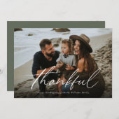 Eenvoudig gelukkig script feestdagenkaart (Voorkant / Achterkant)