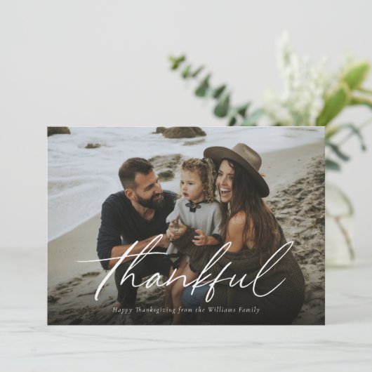 Eenvoudig gelukkig script feestdagenkaart (Staand voorkant)