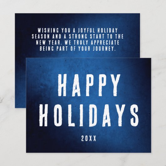 Eenvoudig gelukkig vakantieseizoen logo blauw verl briefkaart (Voorkant / Achterkant)